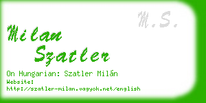 milan szatler business card