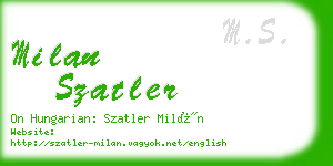 milan szatler business card
